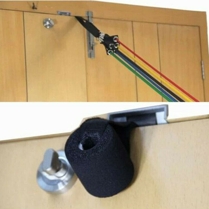Pilates Latex Tube Elastic Belt Resistance Bands Over Door Anchor Indoor Spo XC