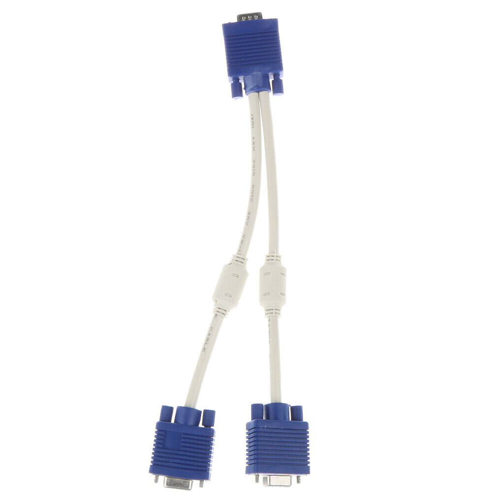 15 Pin Vga 1 Male To Dual 2 Vga Female Monitor Y Adapter