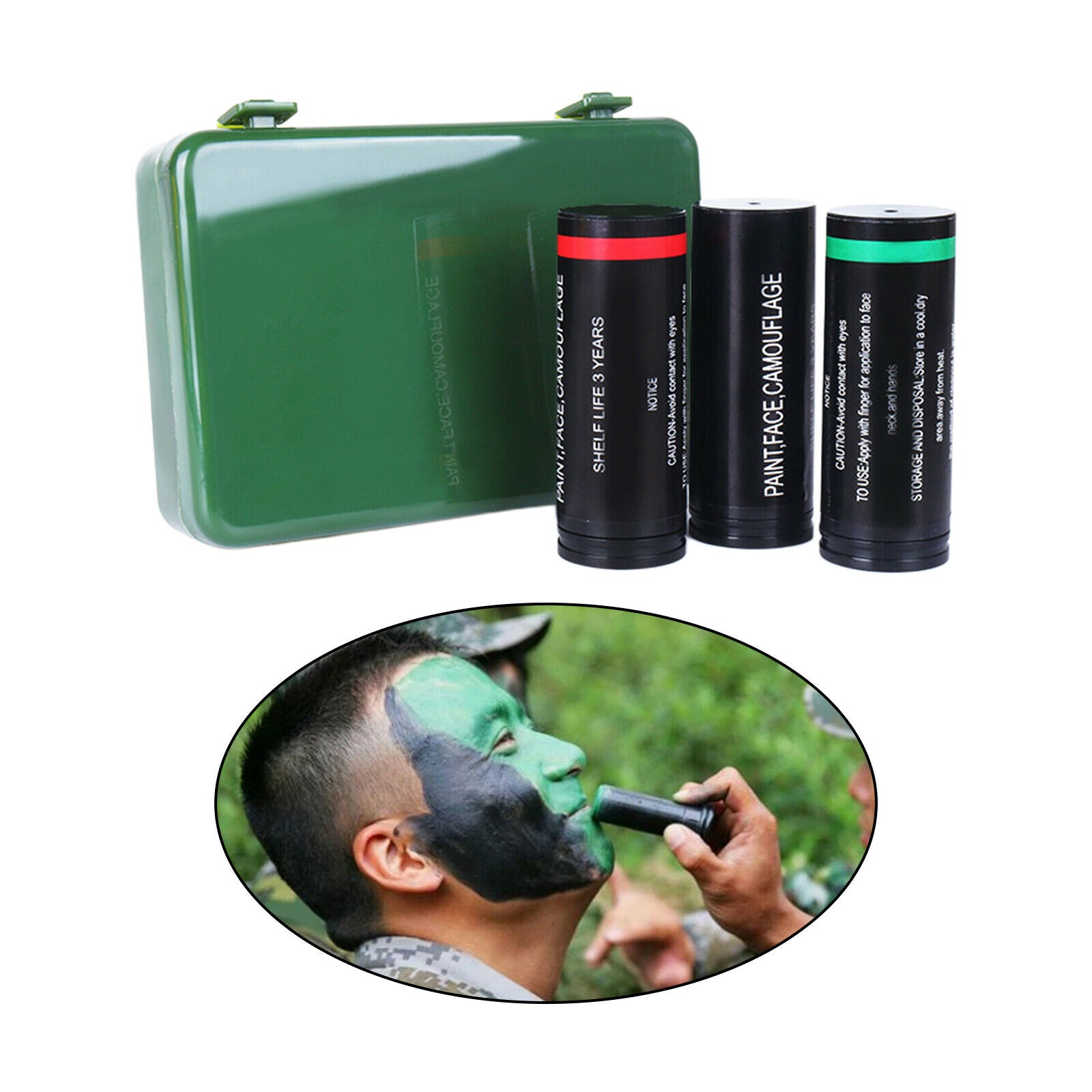 3Pcs Face Paint Stick Camo Face Body Paint for Costume Makeup Hunting Tattoo
