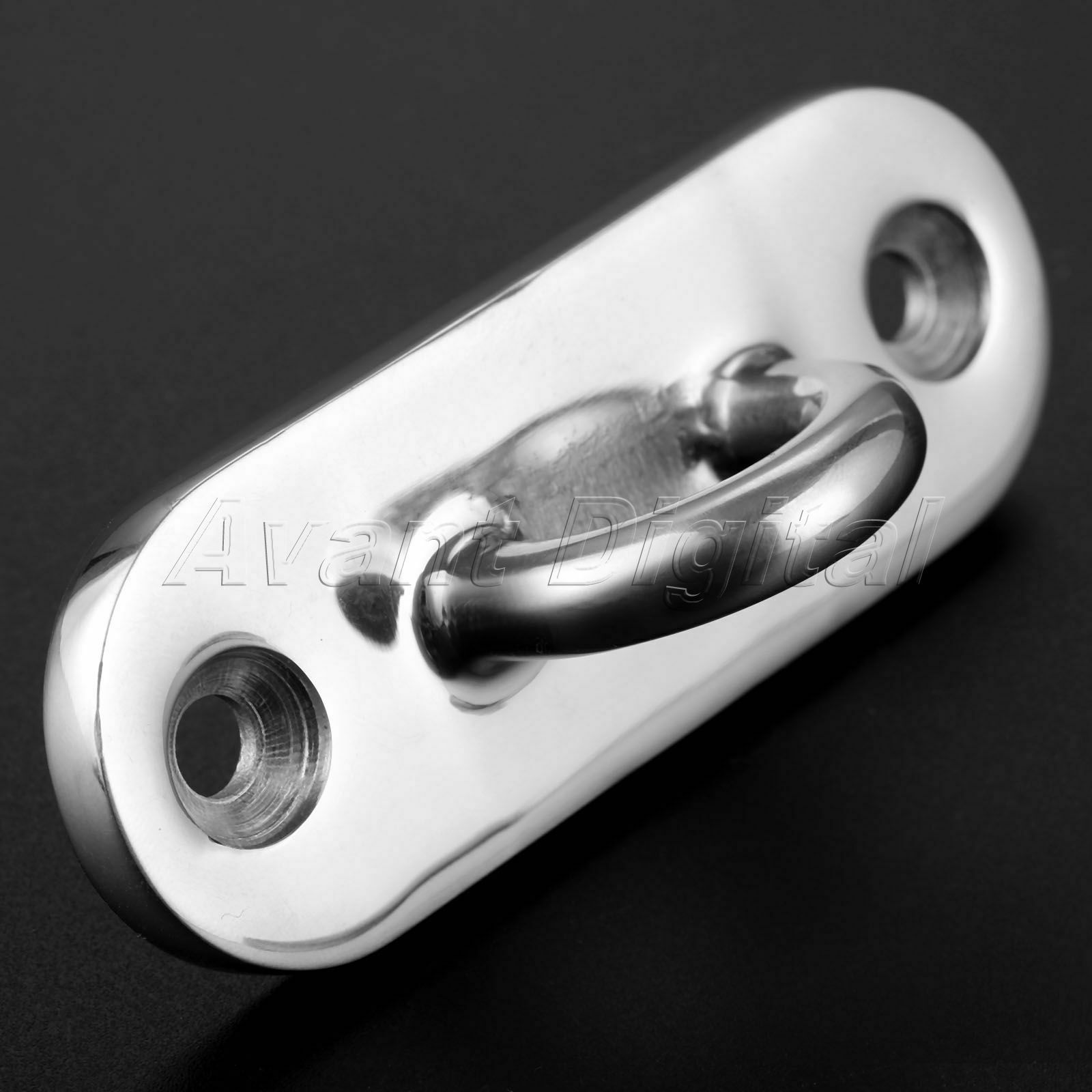 1 Stainless Steel Oval 6mm Oblong Pad Eye Plate Eye Hook For Sailing Marine Boat