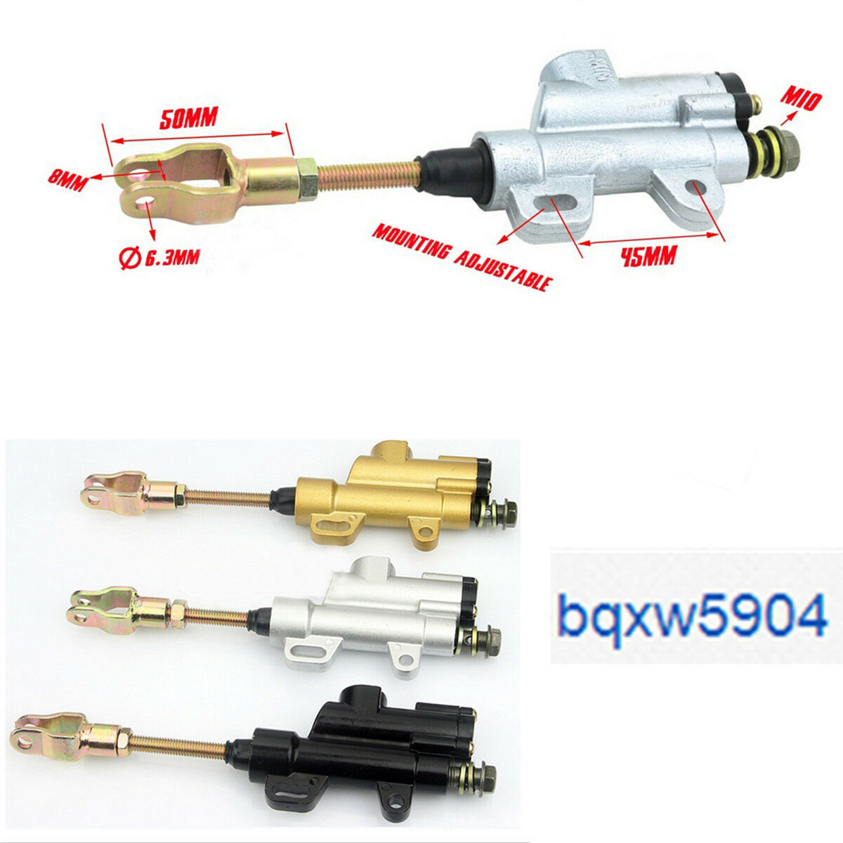10mm Rear Hydraulic Brake Master Cylinder For DIRT PIT ATV BIKE BUGGY 50-200 cc