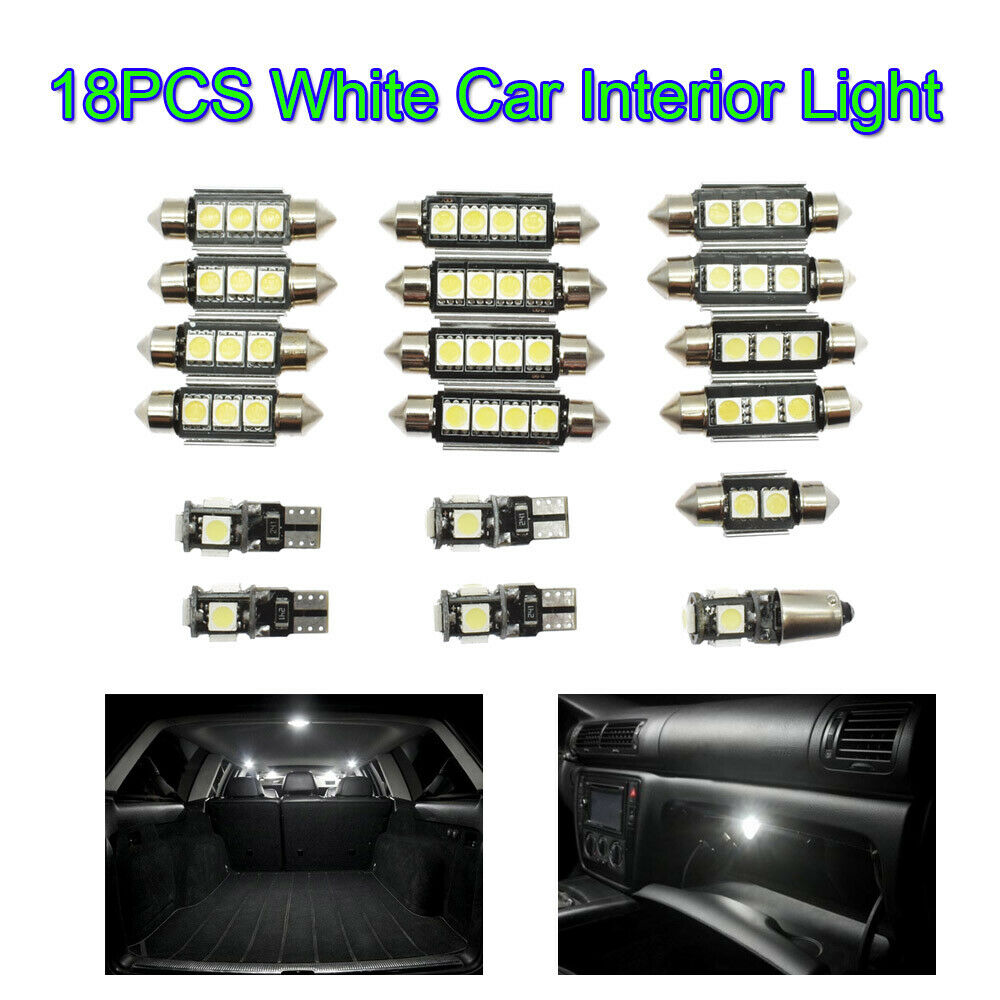 18pcs Car Interior LED White Lamp DC 12V Reading Light for 2003-2011 Volvo XC90