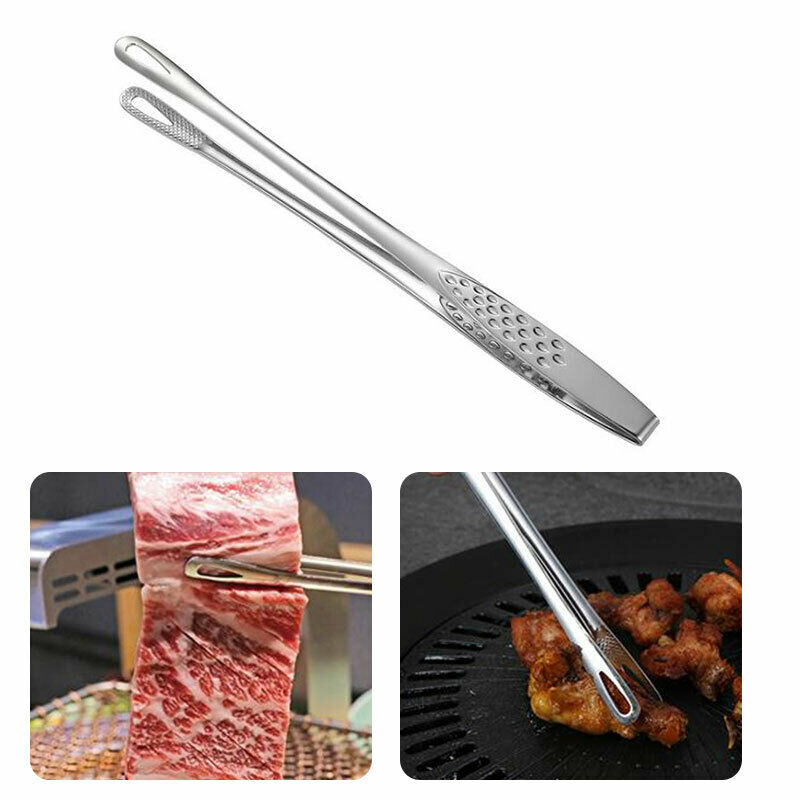 1pcs Stainless Steel Food Tongs Japanese Style Barbecue Clamp Kitchen Acc.l8