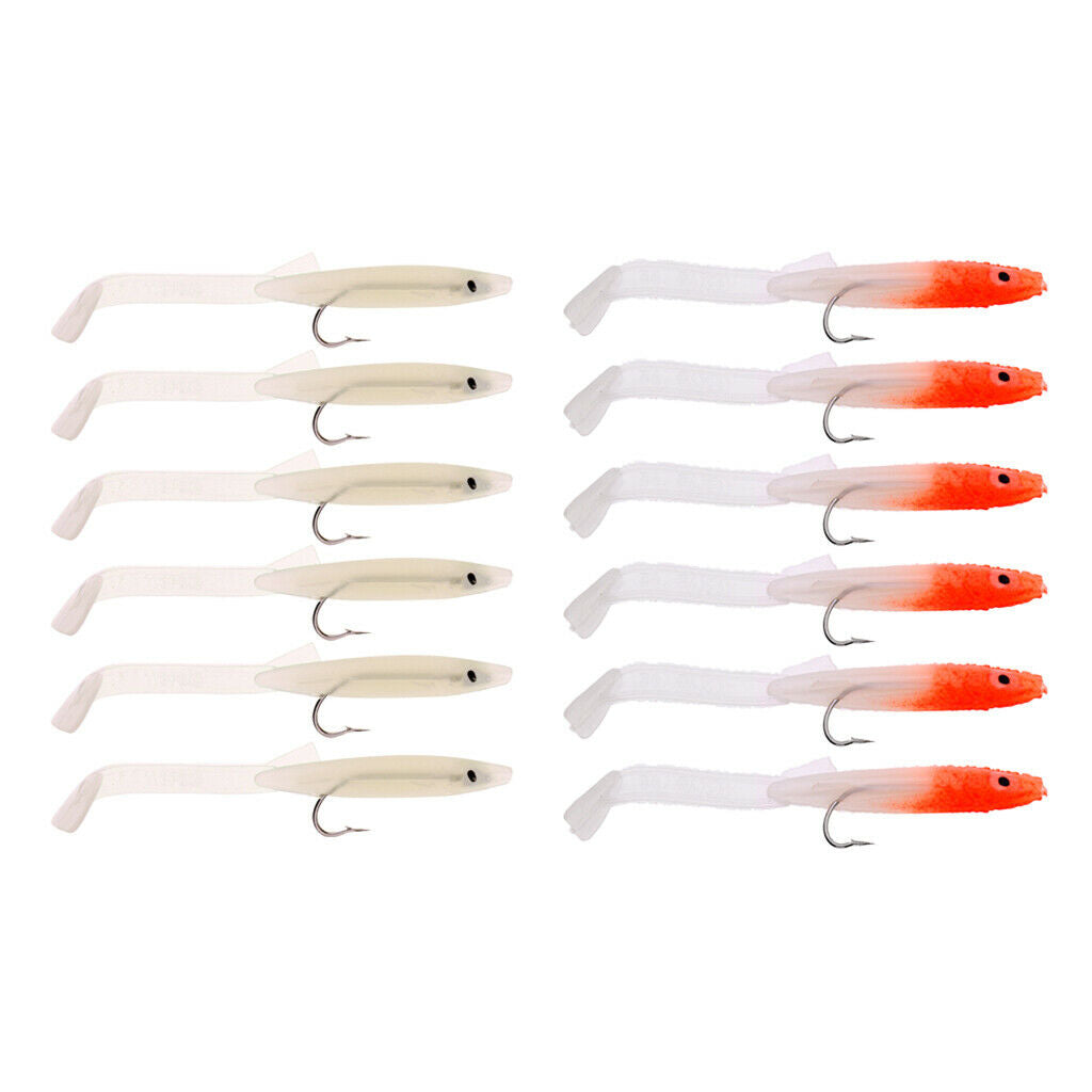 12 Pieces Silica gel Fishing Lure Lifelike EEL Sea Fishing Bait Soft Lure
