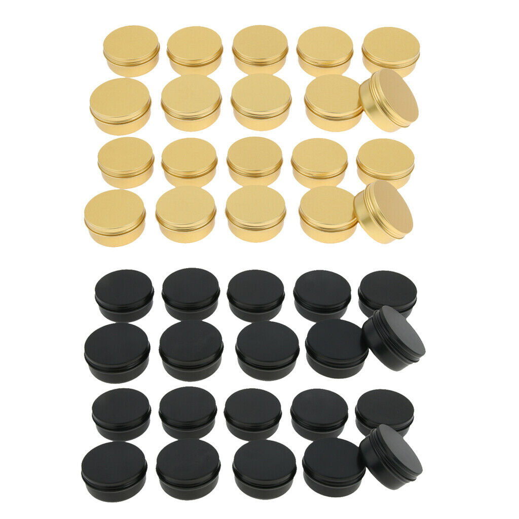 40x Metal Tin Jars Screw Top Cosmetic Container Food Candle Box with Lids