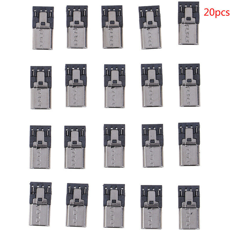 20Pcs 4 Pin USB Connector Jack Tail USB Plug Sockect Terminals Male Connect r Kt