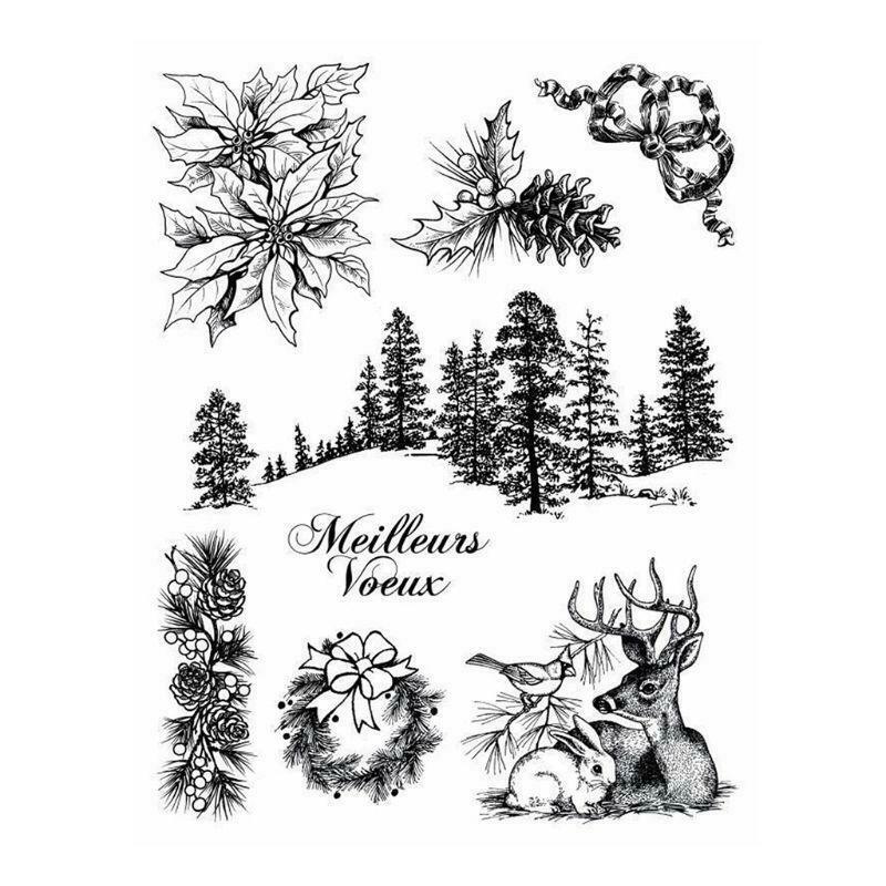Woods Deer Silicone Clear Seal Stamp DIY Scrapbook Embossing Photo Album Decor