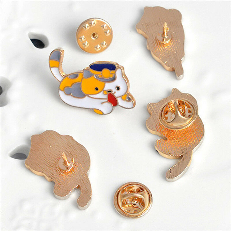 4PCS/Set Enamel Cartoon Animal Cat Brooch Pin Shirt Collar Pin Women Jewel.l8