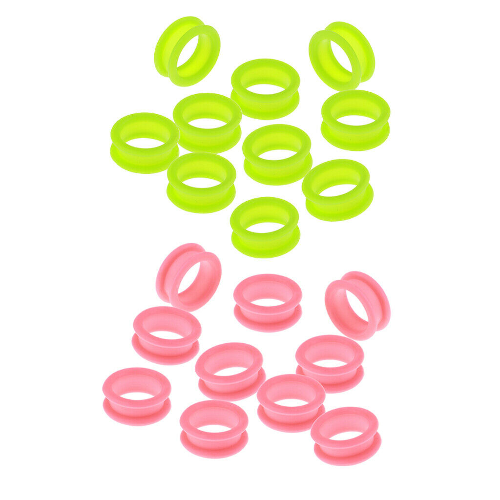 20x Barber Hairdressing Shears Scissors Finger Ring Grips Inserts Green/Pink