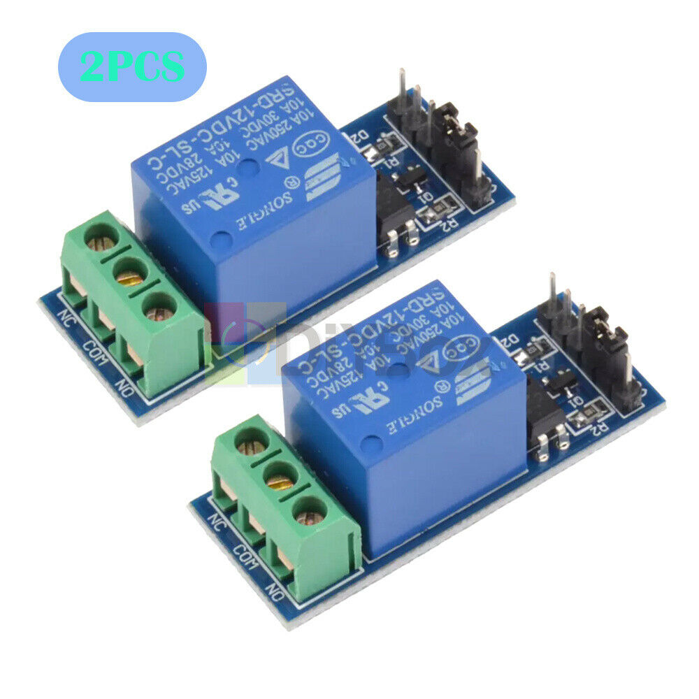 2PCS 12V 1CH 1 Channel Relay Module With Optocoupler Fit For Arduino PIC AVR ARM