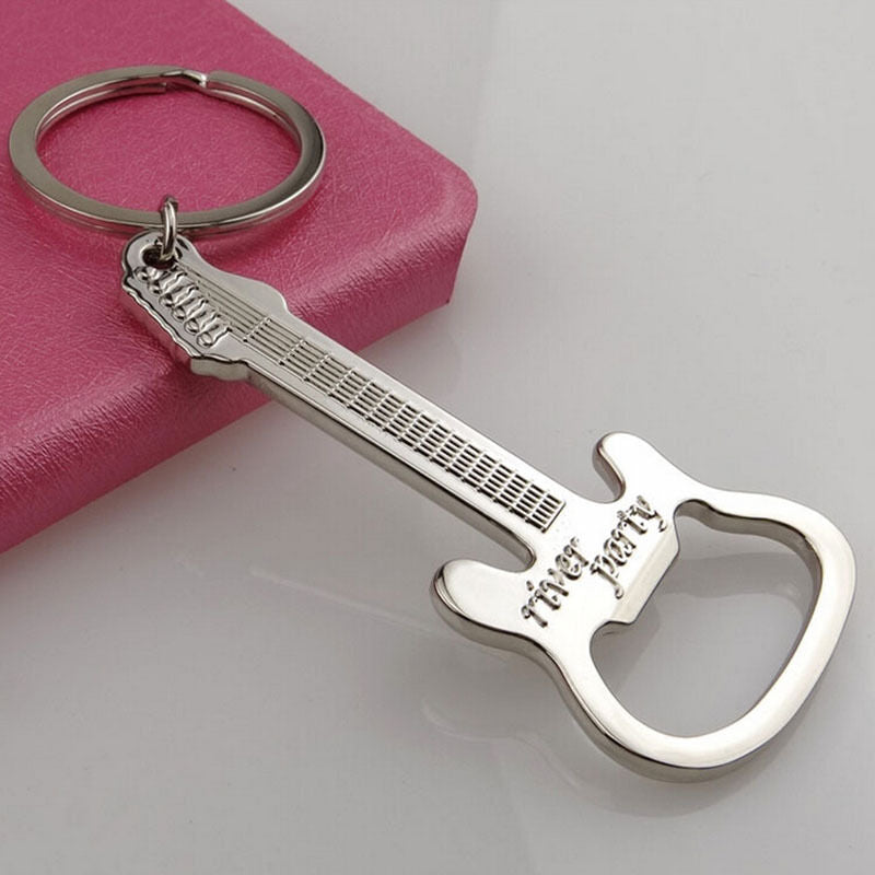 Guitar Bottle Opener Ring Keyring Chain Metal Bar Wine Beer Cap Hang Tool.l8