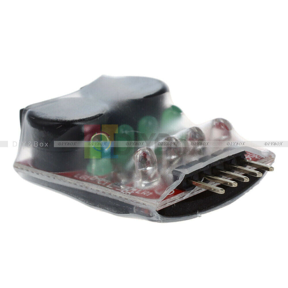 2S-4S Cell Lipo Battery Dual Speaker Low Voltage Alarm Buzzer w/ LED 7.4V-14.8V
