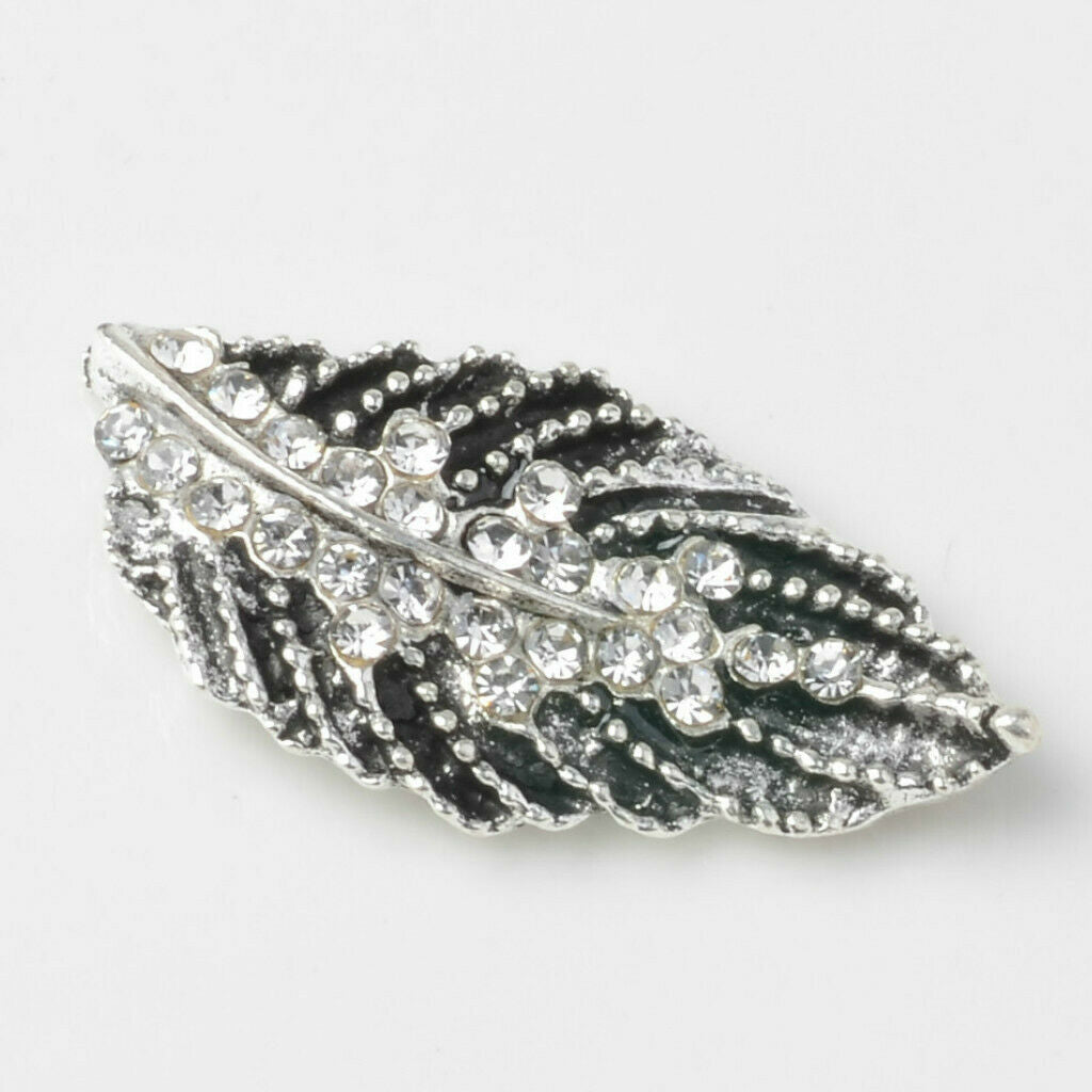 10pcs Flatback Crystal Rhinestone Leaf Wedding Decor Buttons Embellishments