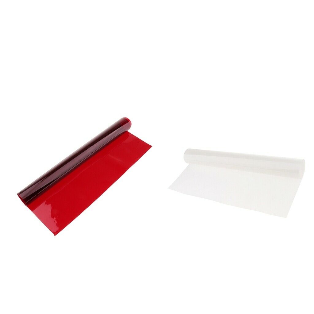 Clear Lighting Filter Gel Transparent Film Sheets Overlays Filter, Red+White
