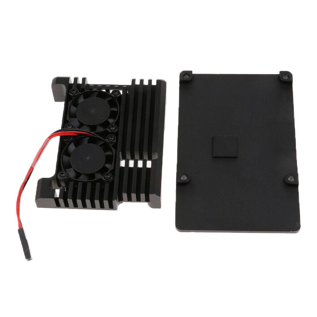 Raspberry Pi Case, Raspberry Pi Metal Case with Dual Fan Aluminium Alloy,