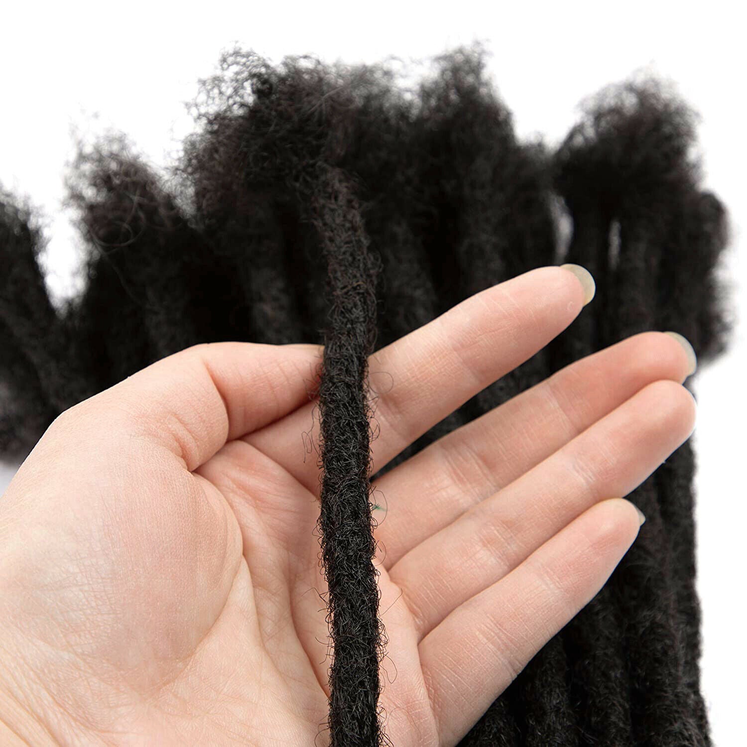 10pcs 12" Human Hair Dreadlocks for Men Handmade Crochet Braiding Hair Extension
