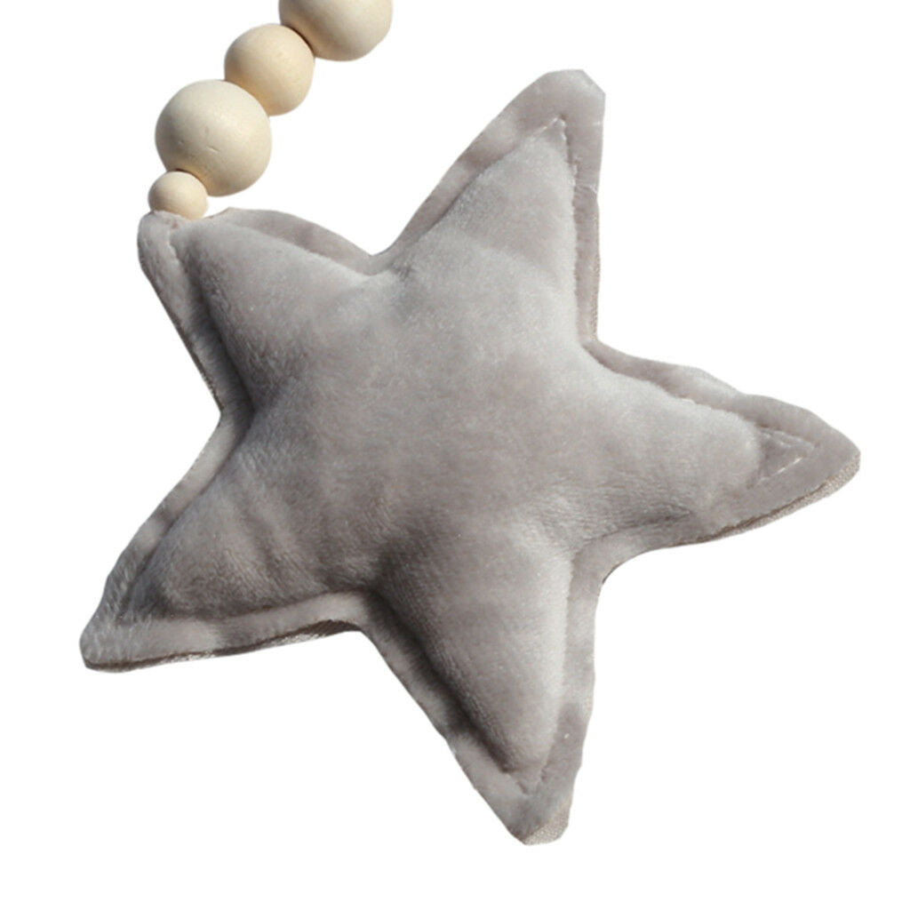 Beaded Grey Star Pendant Wall Hanging Ornament for Kids Bedroom Decoration