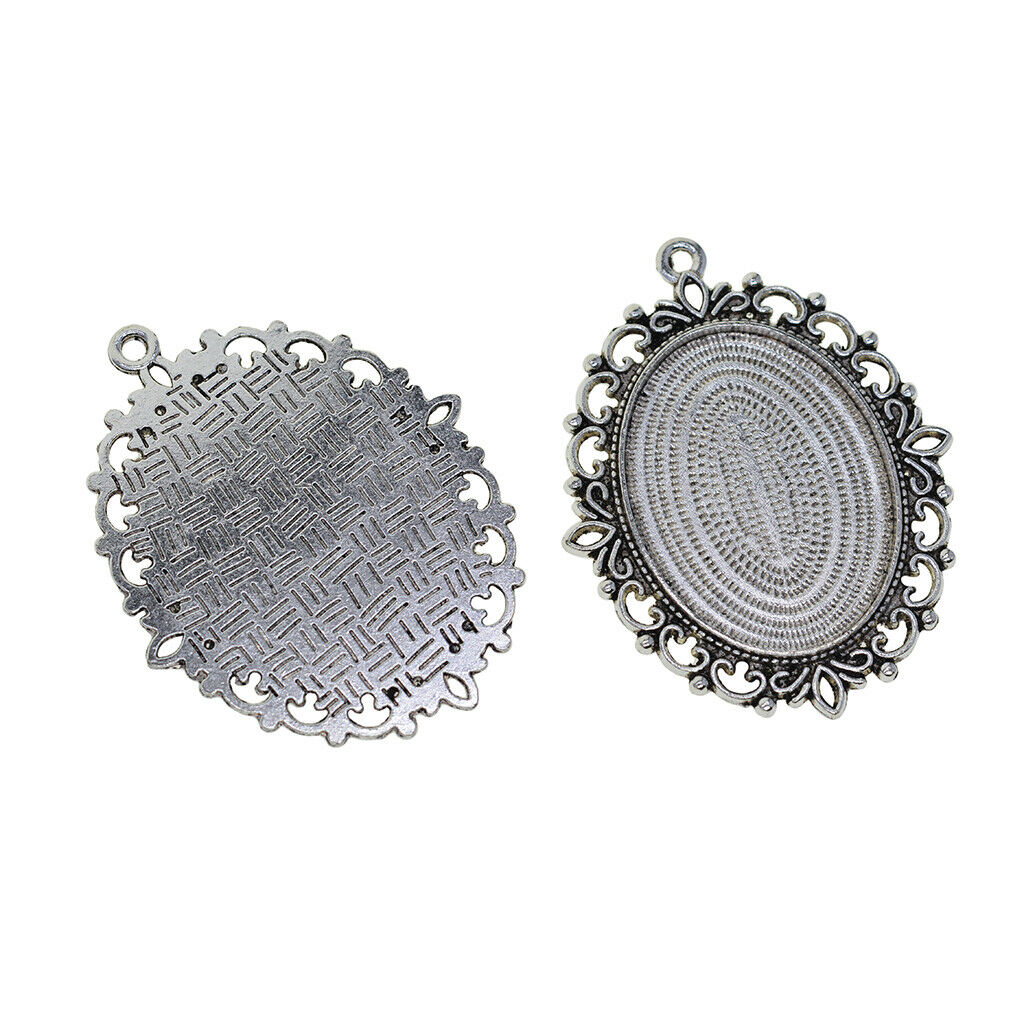 20pcs Oval Pendant Tray, Fit 30x40mm Cabochon, Default Setting Blank