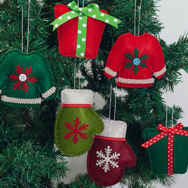 10pcs Cute Christmas Tree Ornaments The Santa Claus/Snowman/Gloves Party De JD