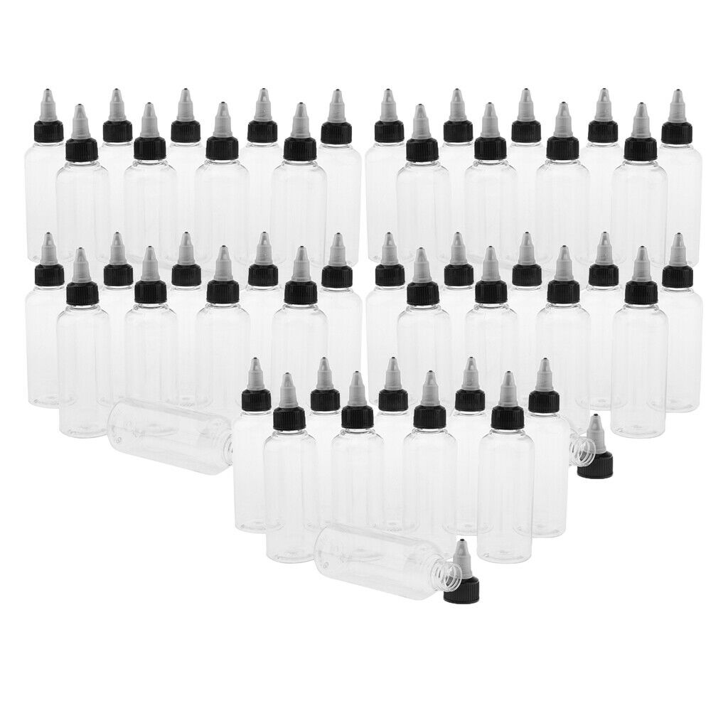 50Pcs 100ml Clear Plastic Pointed Dispensing Bottles Applicator for Crafts