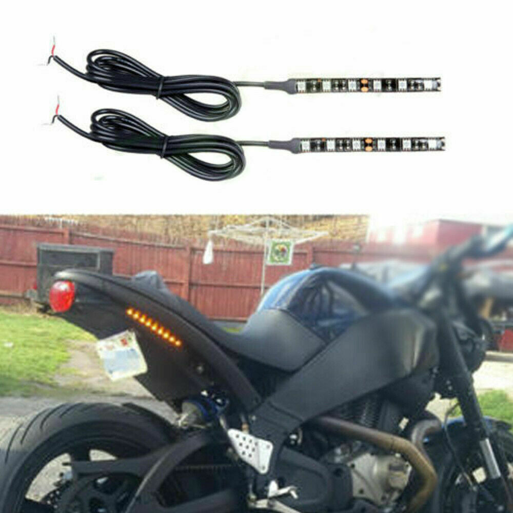 2pc Turn signal taillight Amber 6 LED lights Strip for yamaha motorcycle