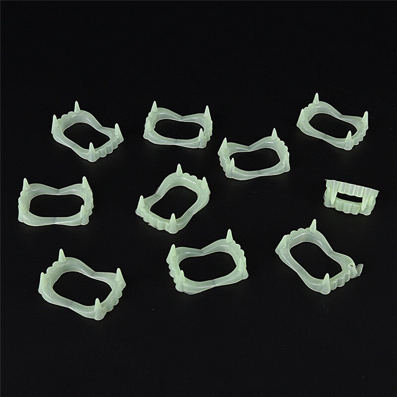 10*Halloween Holiday Party Vampire Luminous False Teeth Tooth Denture Cost.l8