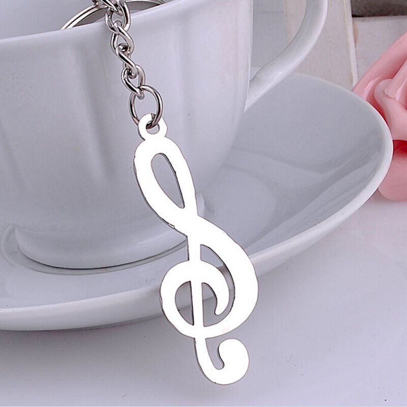 New Music Symbol Note G Treble Clef Pendant Keychain Key Chain Ring Fob .l8