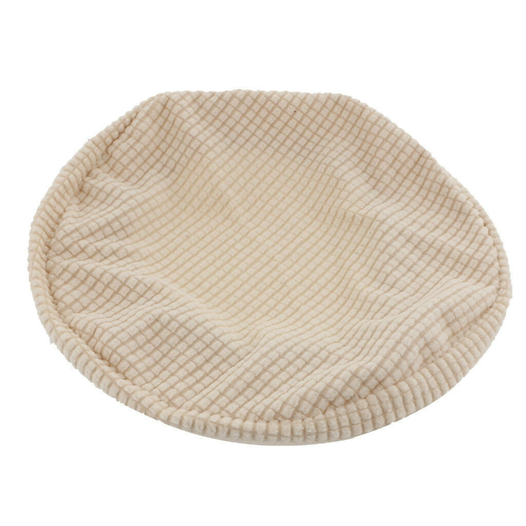 2x Elastic Bar Stool Covers Round Rotatable Chair Seat Top Slipcovers Beige