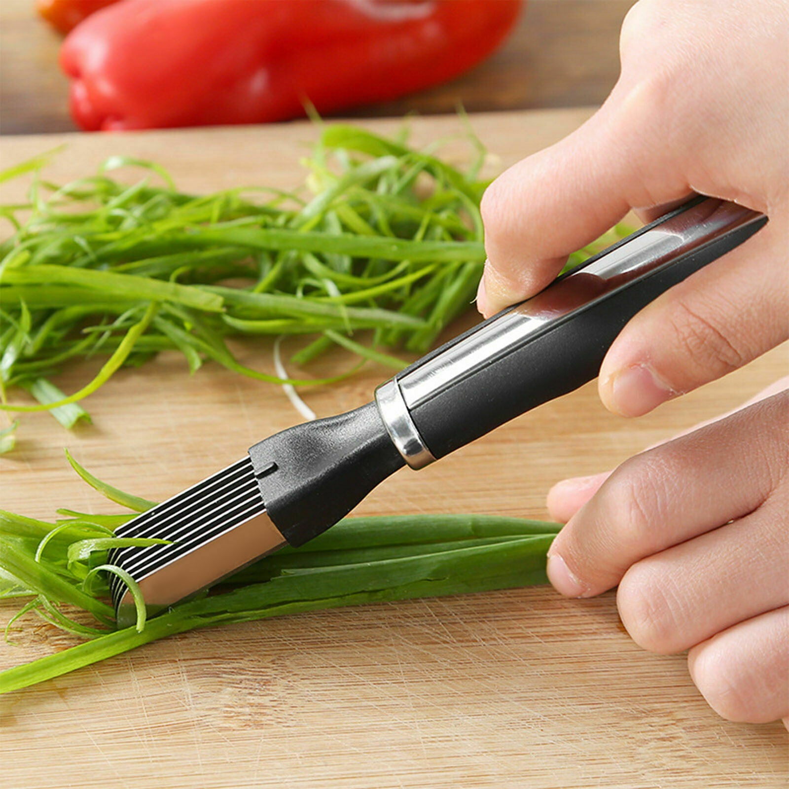 Stainless Steel Green Spring Onion Vegetable Shredder Slicer Cutter Easy Handle