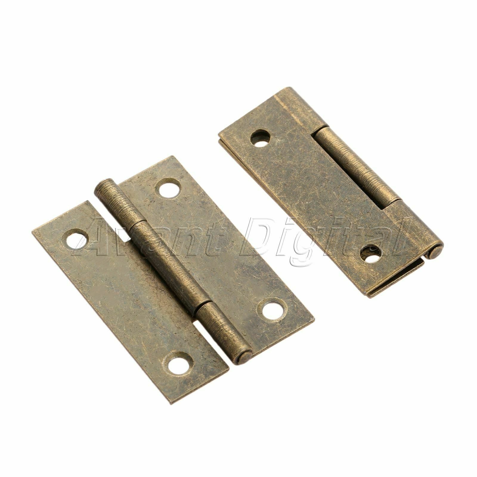 Pair Cabinet Hinges Wardrobe Jewelry Box Suitcase Furniture Door Hinge w/ Screws