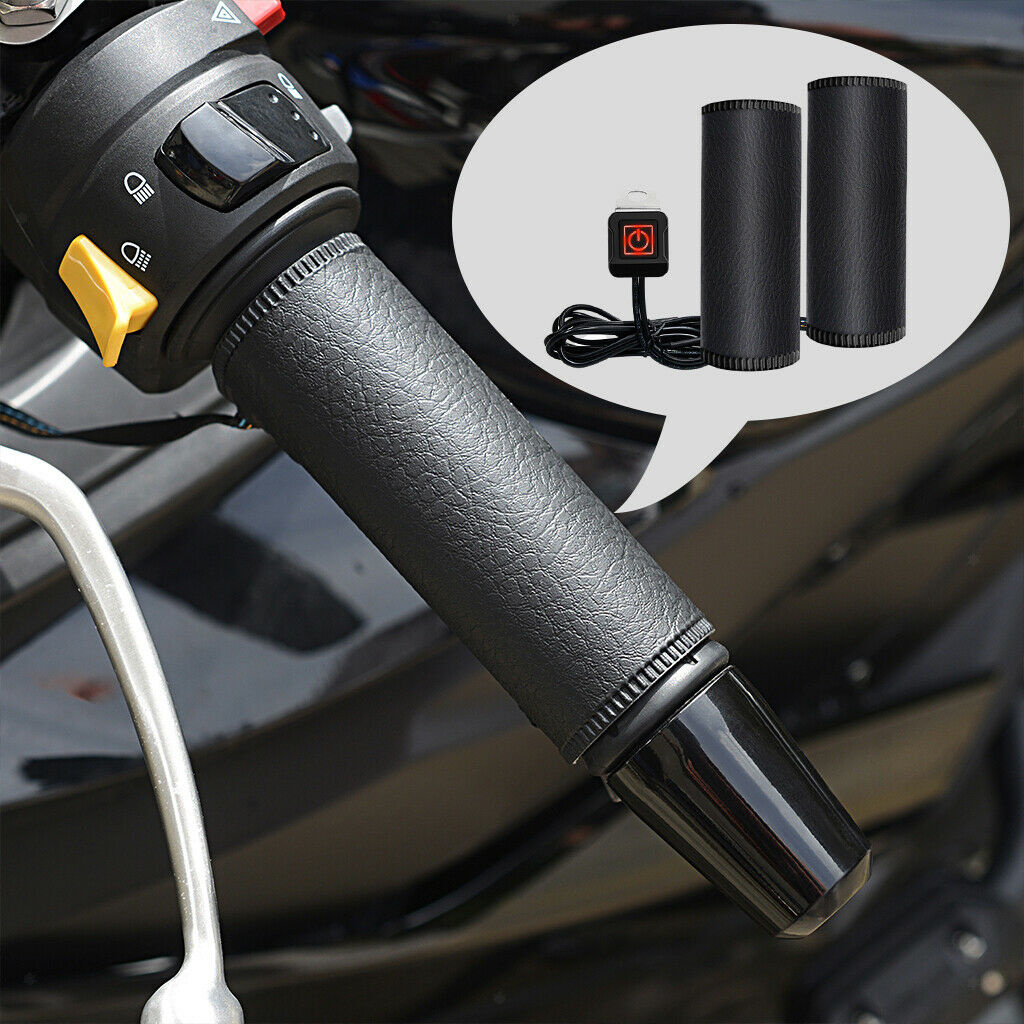 Premium Motorcycle Warmer Heated Handlebar Grips Bars - Black For Motor Bike