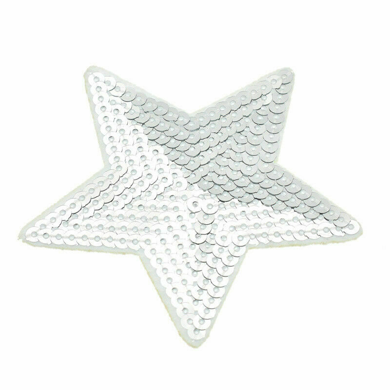 10 Pcs Sequins Star Patches Sew on Applique Embroidery Clothing Badge DIY Craft