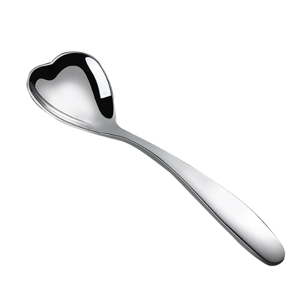 Creative Cute Heart-Shaped Stainless Steel Soup Spoon Stirring Scoop 14.5cm