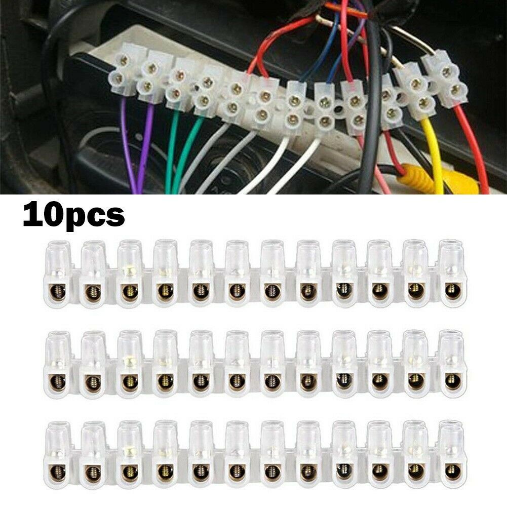 Dual Row 12 Positions Block Screw Barrier Terminal Strip Wire Connector Terminal