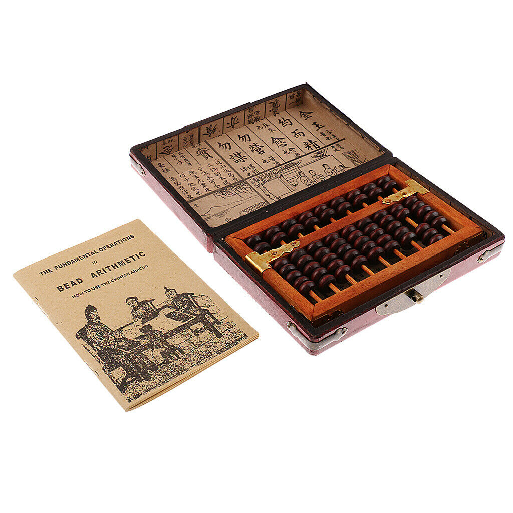 9 Digit Rods Standard Abacus Wooden Soroban, Chinese Calculator Counting Tool