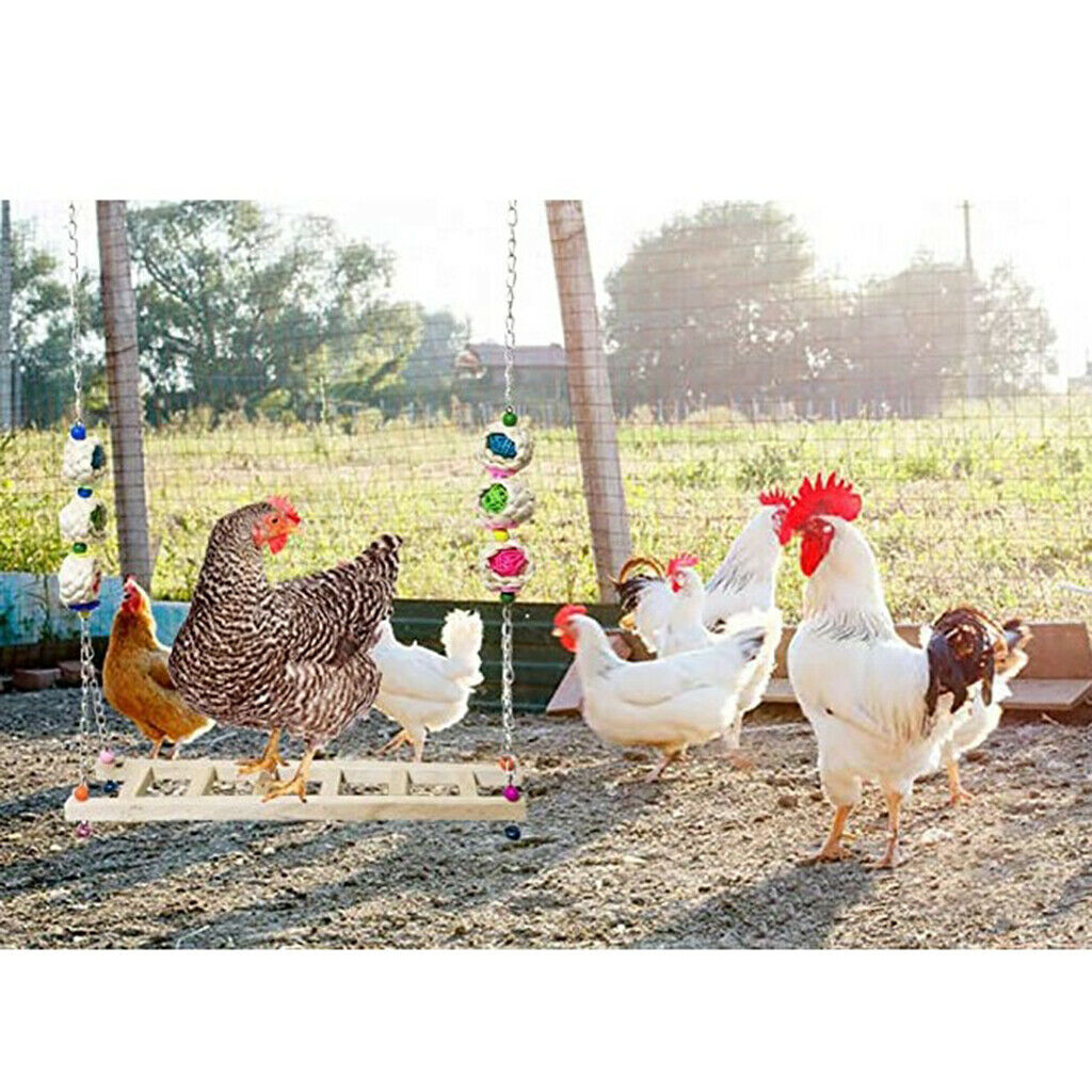 Chicken Ladder Wooden Perch Chicken Hens Large Birds Canary Ladder-B