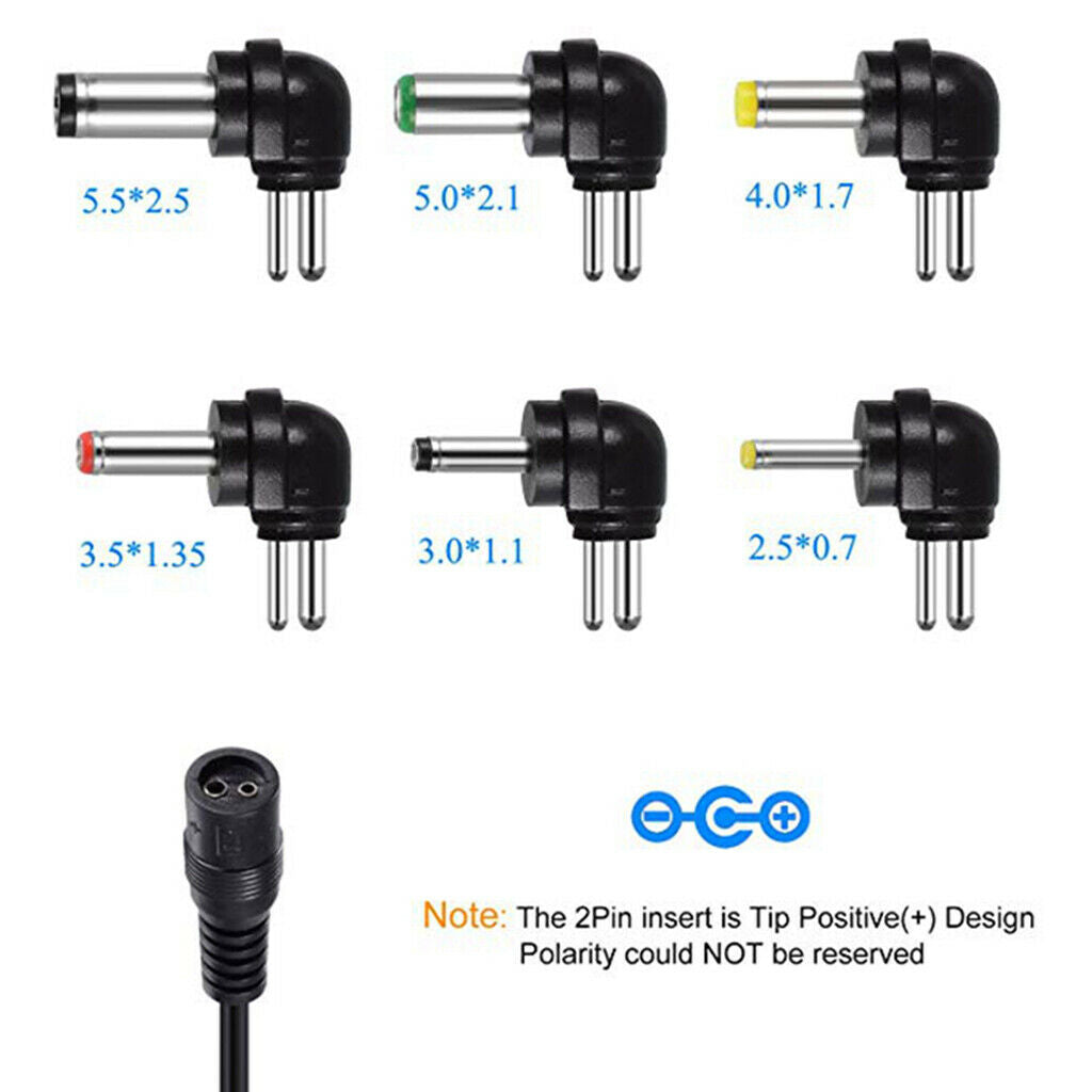 30W 3V 4.5V 5V 6V 7.5V 9V 12V AC DC Charger Supply EU Adapter Cable 6 Plugs
