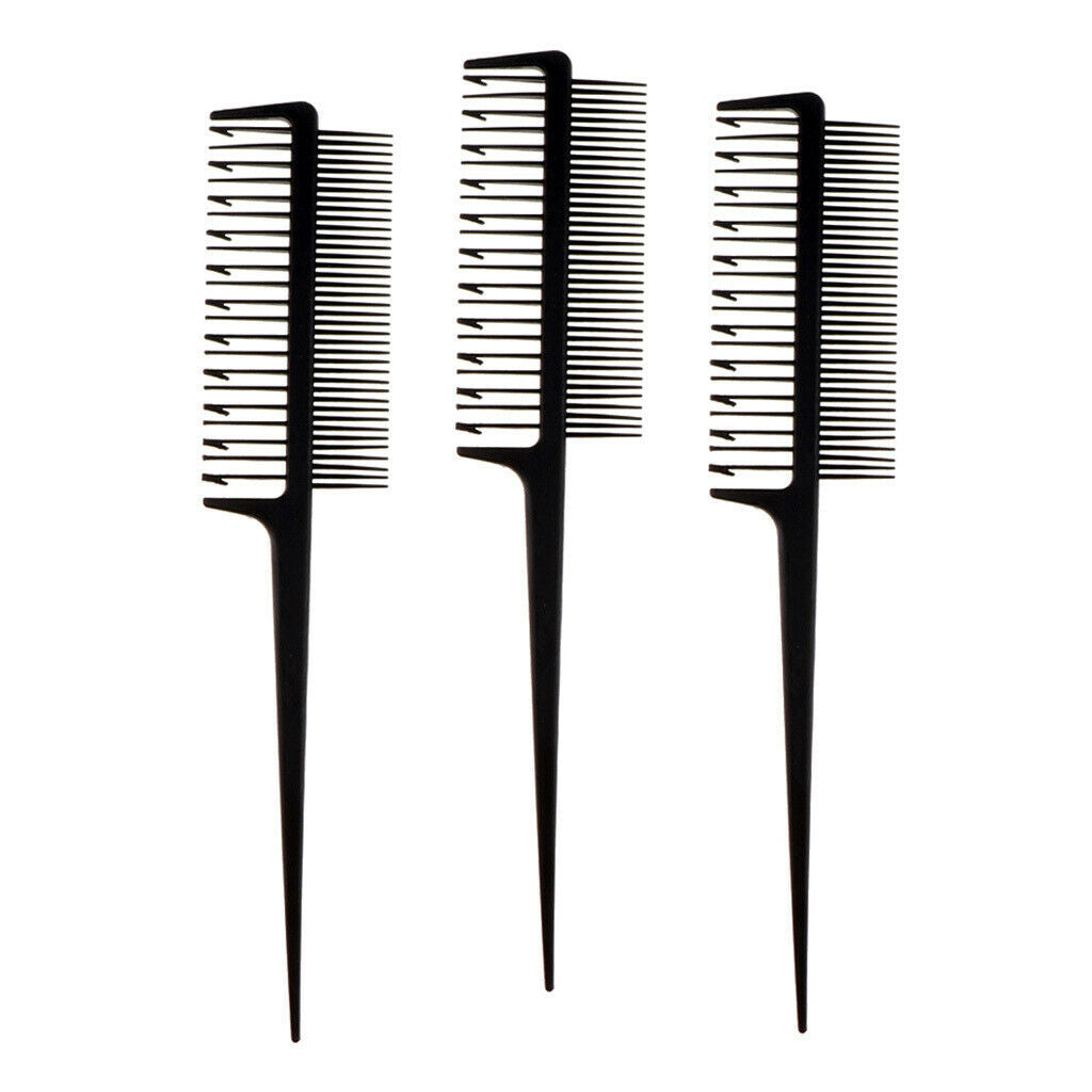 3x Weaving Highlighting Foiling Hair Comb for Hair Coloring Combs Tool Black