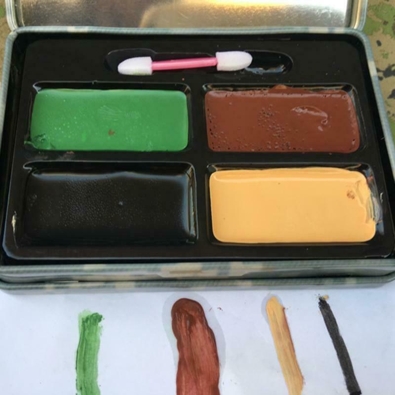 Multi-purpose Face Body Paint Oil Palette Green/Brown/Yellow/Black Easy to Wash