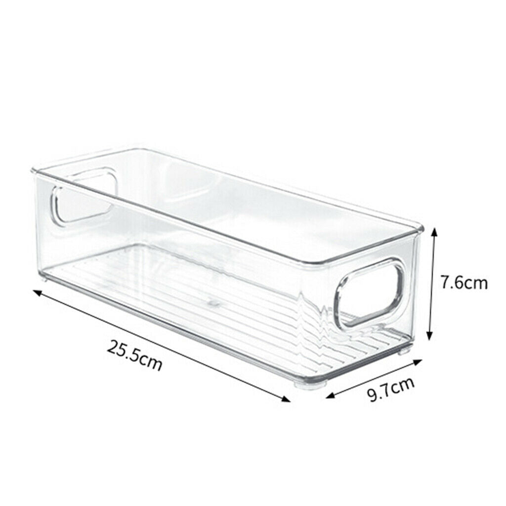 2X Fridge Freezer Storage Box Organizer Bins Holder Pantry Cupboard Shallow