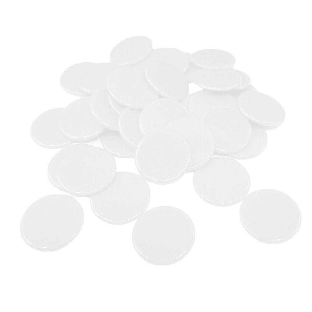 100pcs Poker Chips Solid Color Game Currency Family Games Accessory white