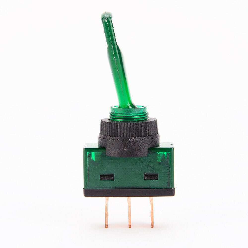 2x Universal 12V Green Indicator LED Light Lamp Rocker Switch 3 Pin ON-OF