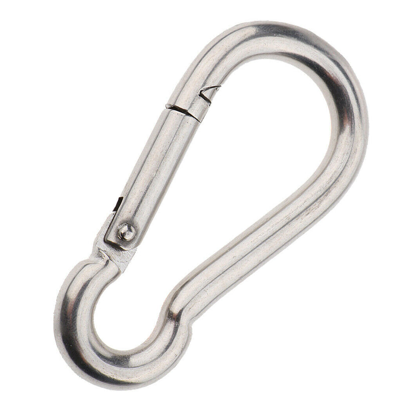 Heavy Duty 304 Stainless Steel Spring Snap Hook Carabiner Keychain Clips M6