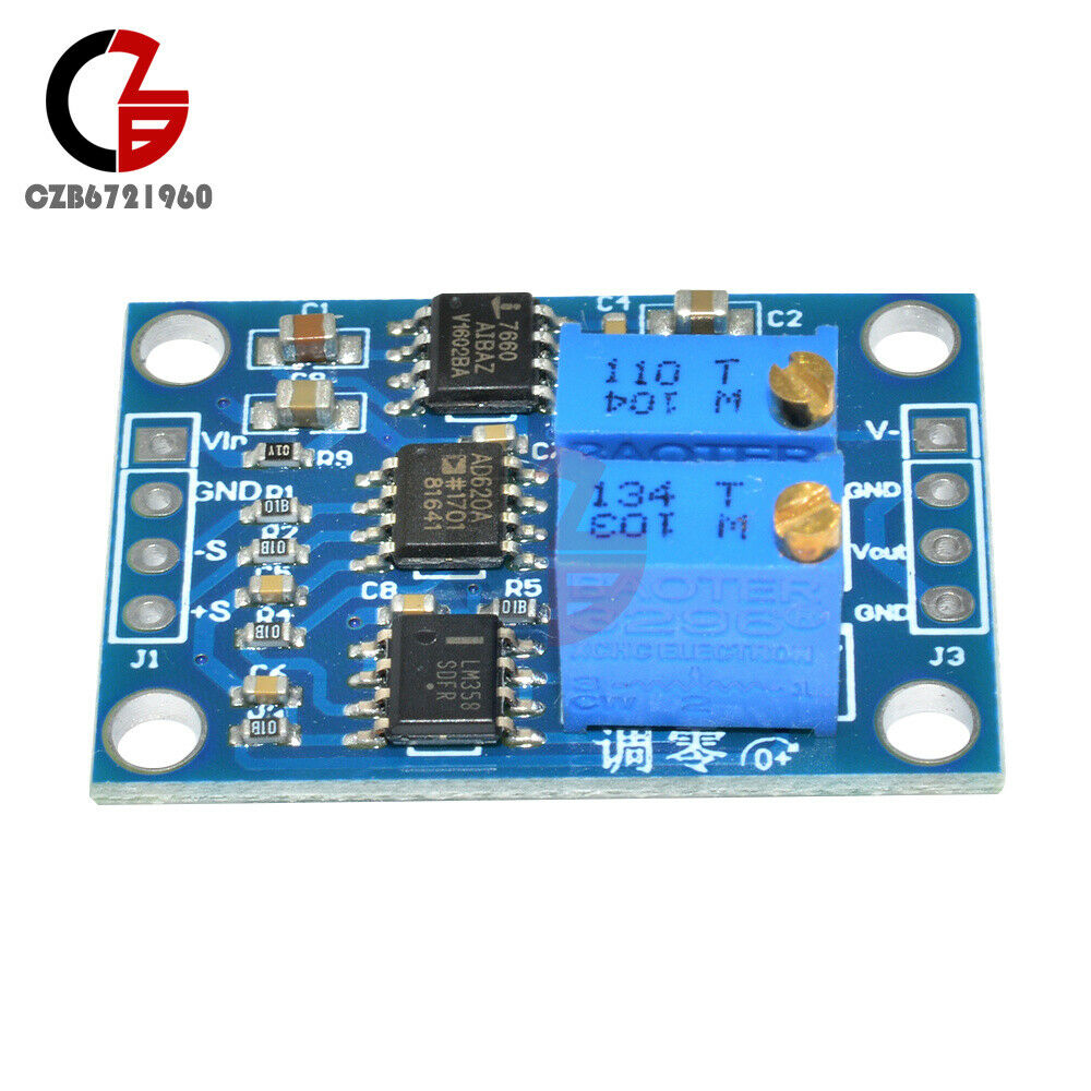 uV/mV Voltage Amplifier Transmitter AD620 Amplify Microvolt Signal Board Module