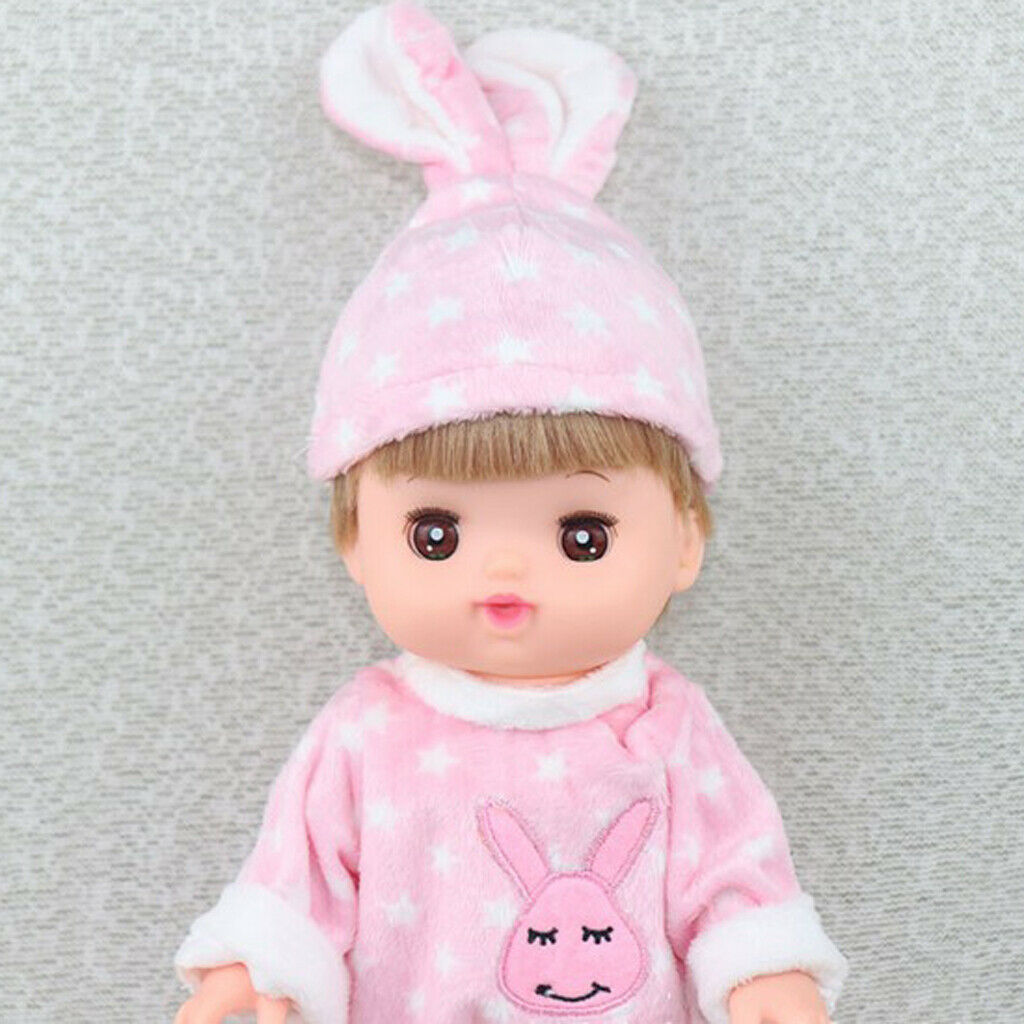 Stylish soft flannel round collar jumpsuit rabbit hat suit for Mellchan