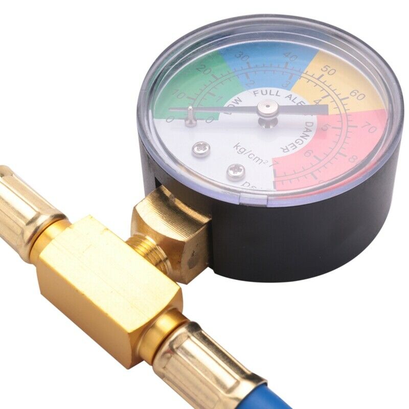 R134A Car Ac Refrigerant Charge Hose Kit Recharge Hose With Gauge,A/C 1/2 RechT8