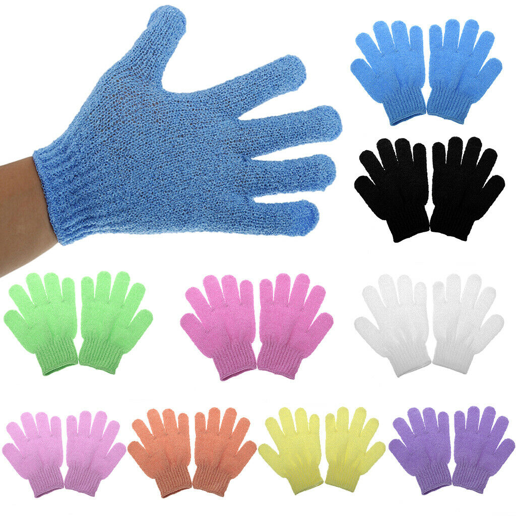 1 Pair Exfoliating Bath Glove Shower Skin Care Scrubber Massage Clean Pink