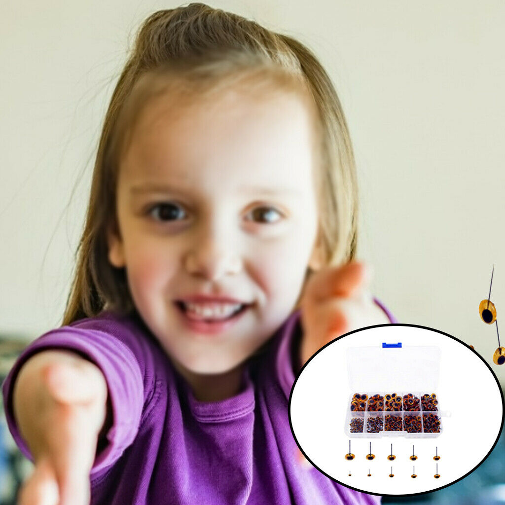 Pack of 100 Mixed Brown Safety Eyes for DIY Animal Toys Crochet Accessories