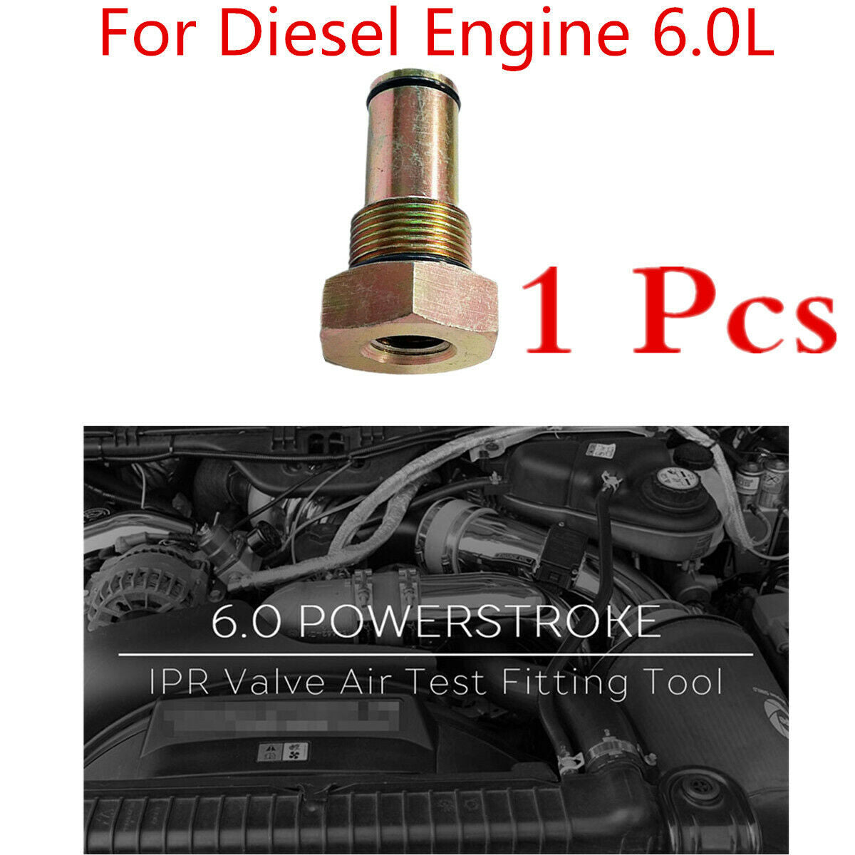 1Pc 6.0L Power Stroke Oil Pump IPR Valve Air Test Fitting Tool High-quality Iron