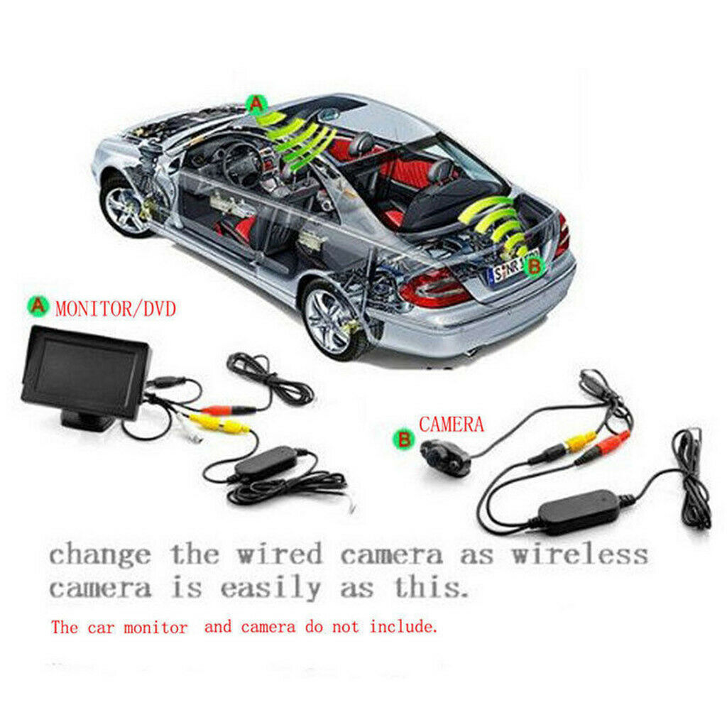 Transmitter Receiver Reversing Camera Module Kit Wireless With Power Cord Video